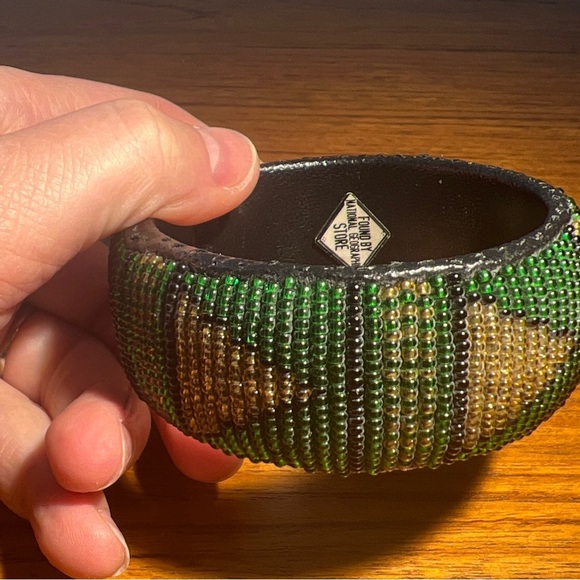 Genuine Hand Made in Africa Solid Beaded Cuff Bracelet - Picture 3 of 8